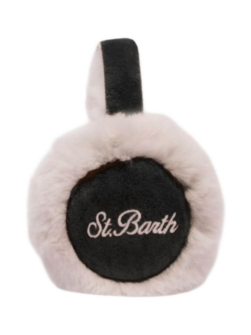 black and white eco-fur Wi-Fi women's headphones MC2 Saint Barth | EARMUFFS W N FURSUEDE 0010 EMB
